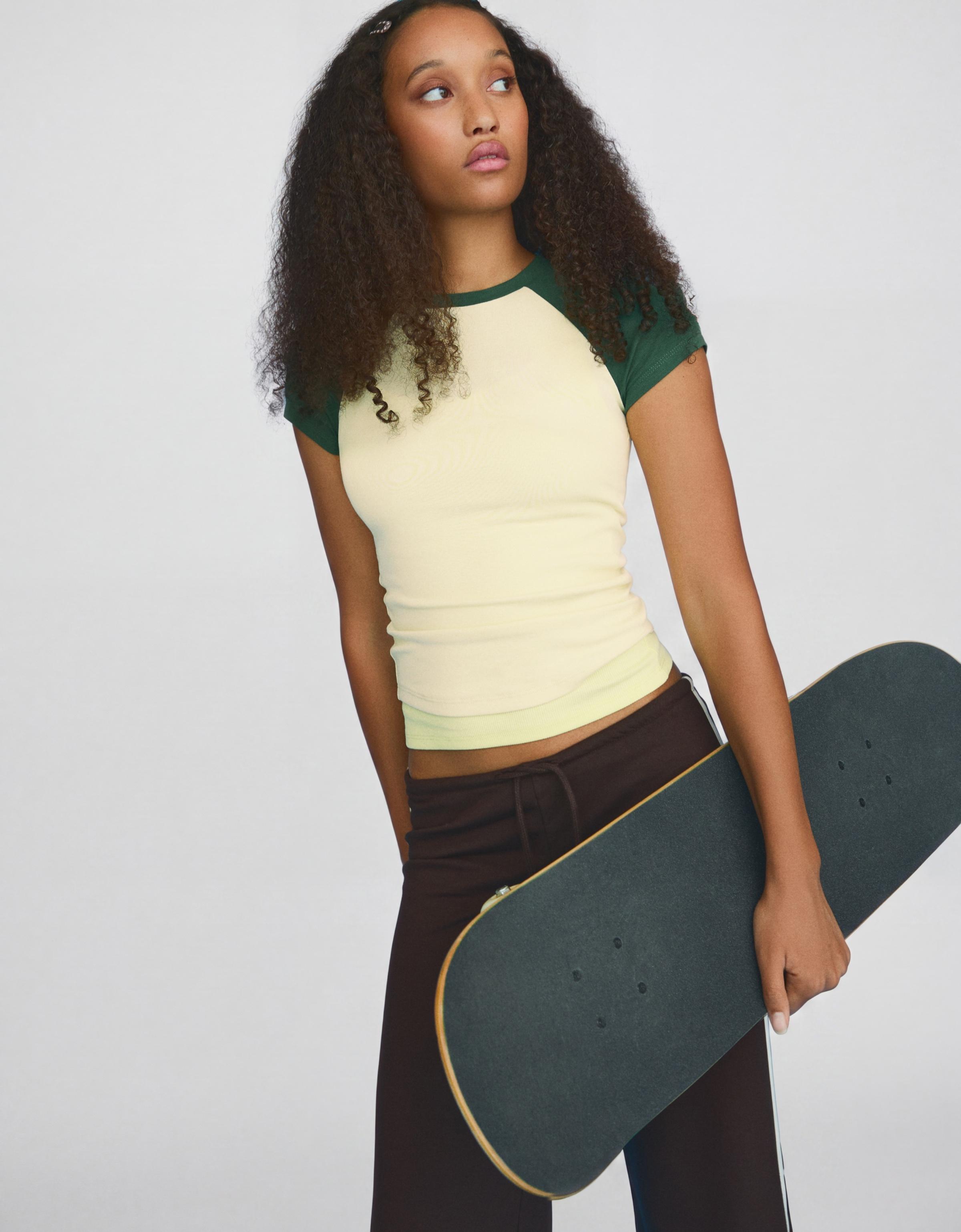 Fitted raglan T-shirt — Yellow