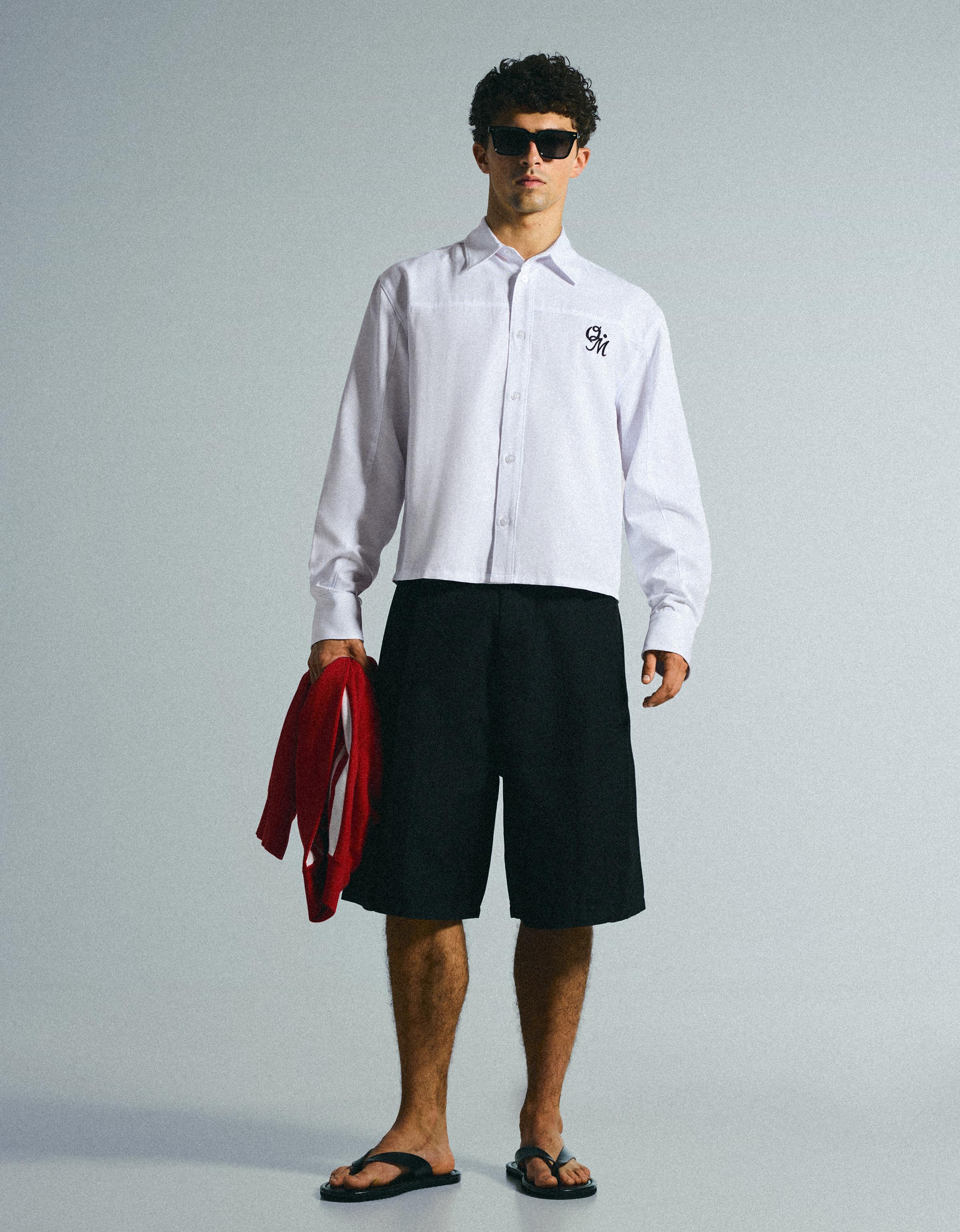 Long sleeve print shirt — White