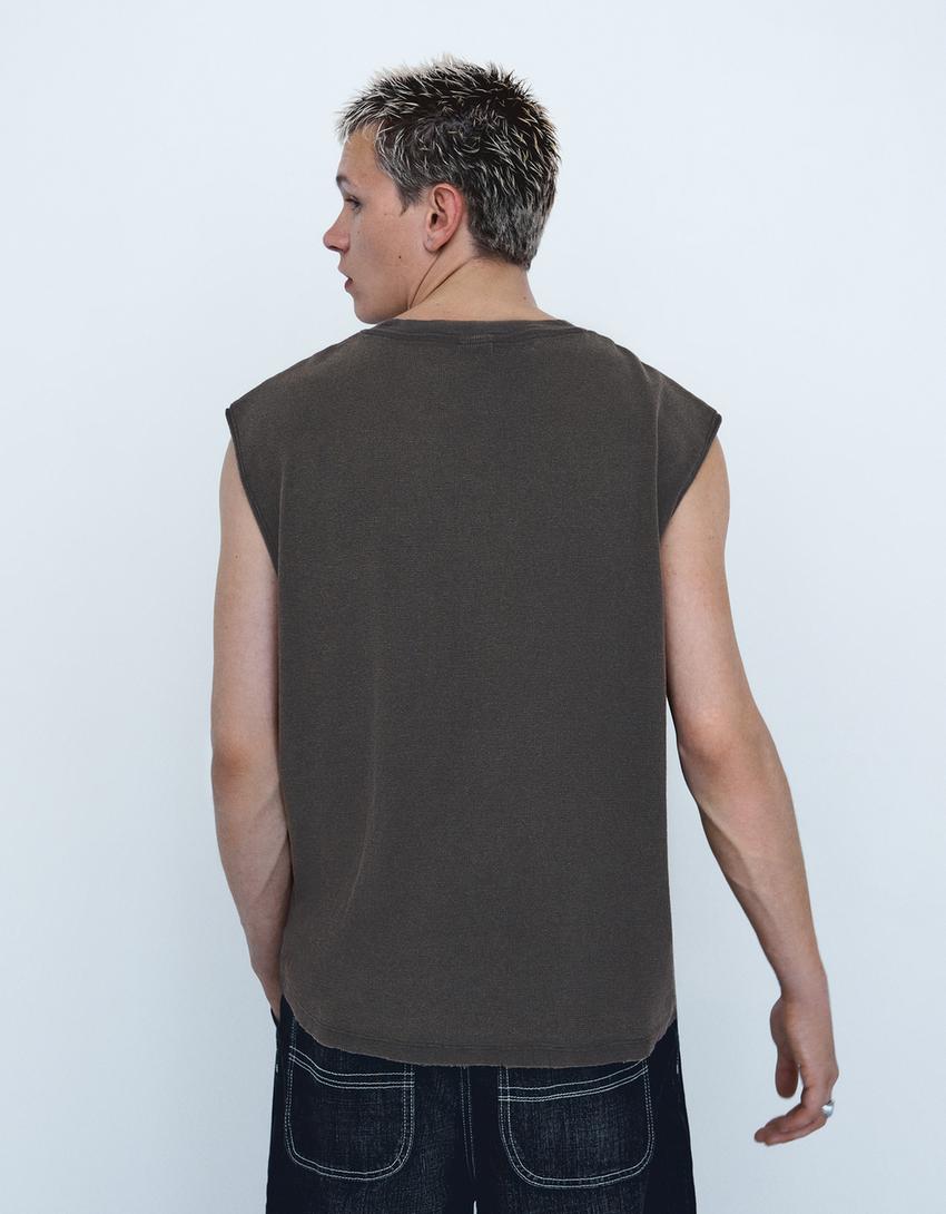 T-shirt workwear imprimé-Gris