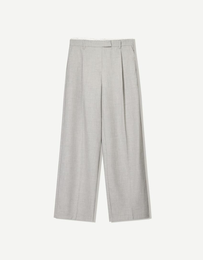 Tailored fit vest and trousers set-Grey-4