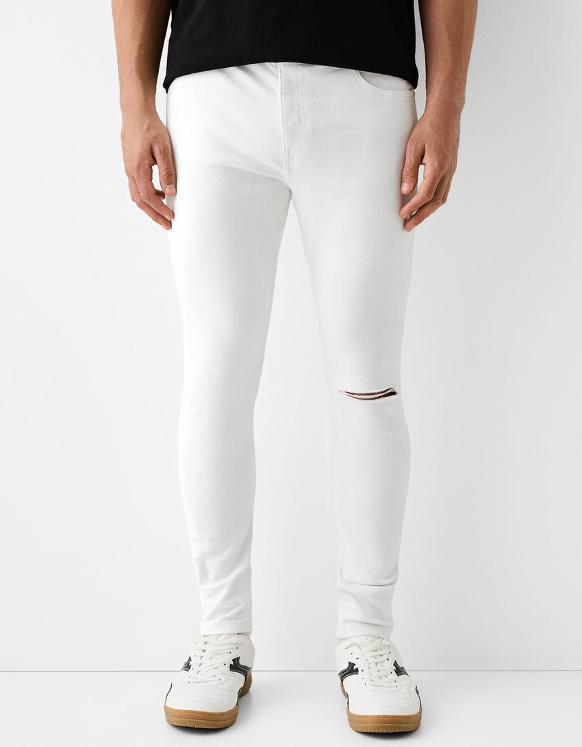 Jeans super skinny-Blanc-1