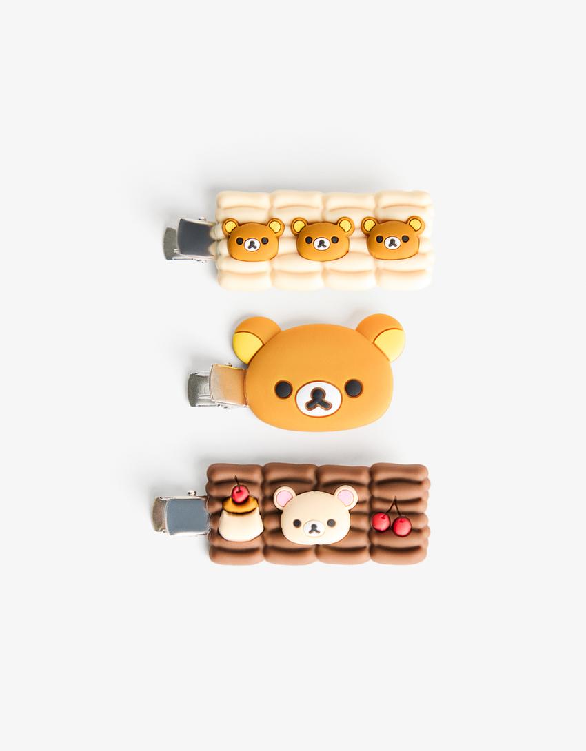 3er-Pack Rilakkuma-Klammern-Braun