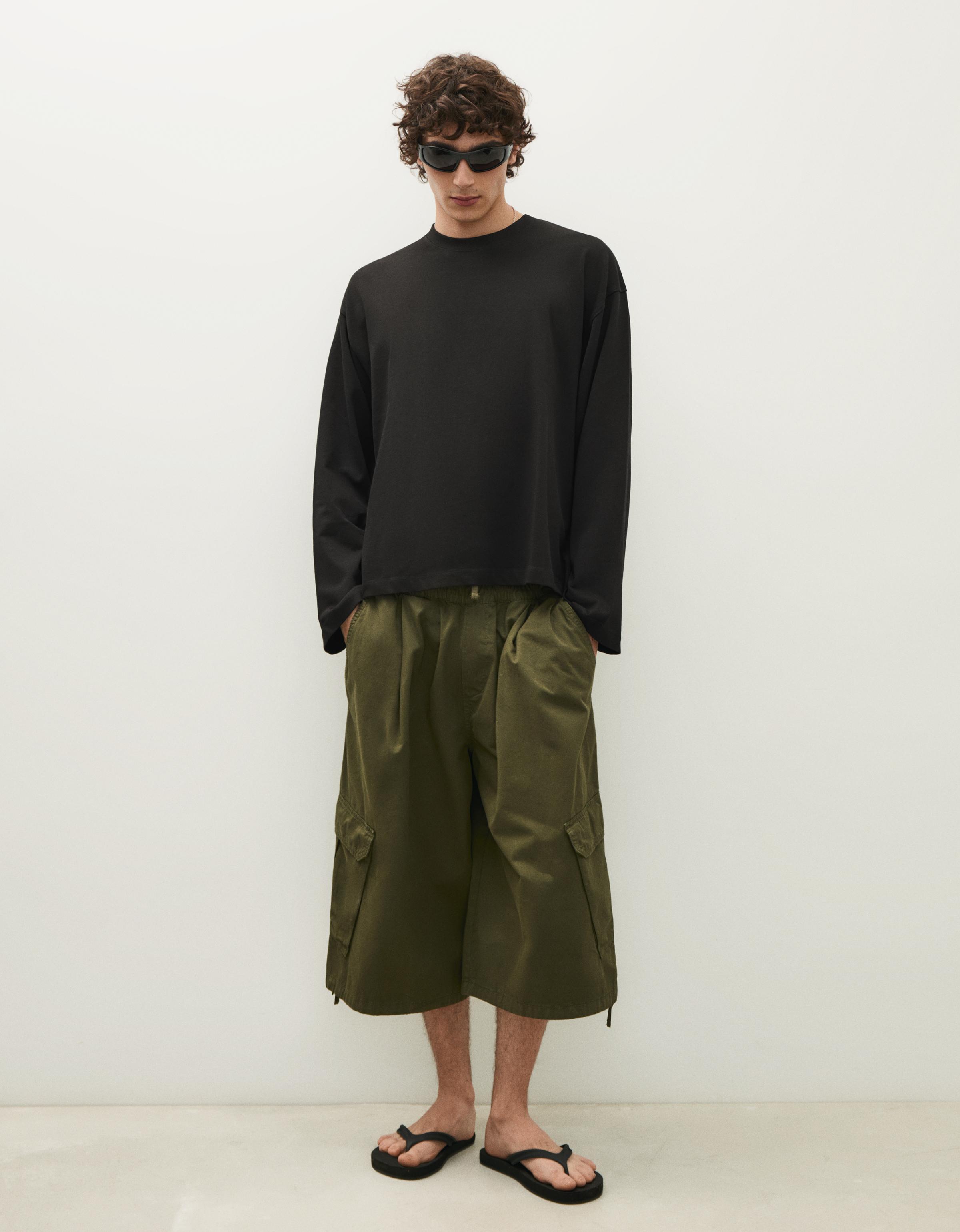 Boxy long sleeve T-shirt — Black