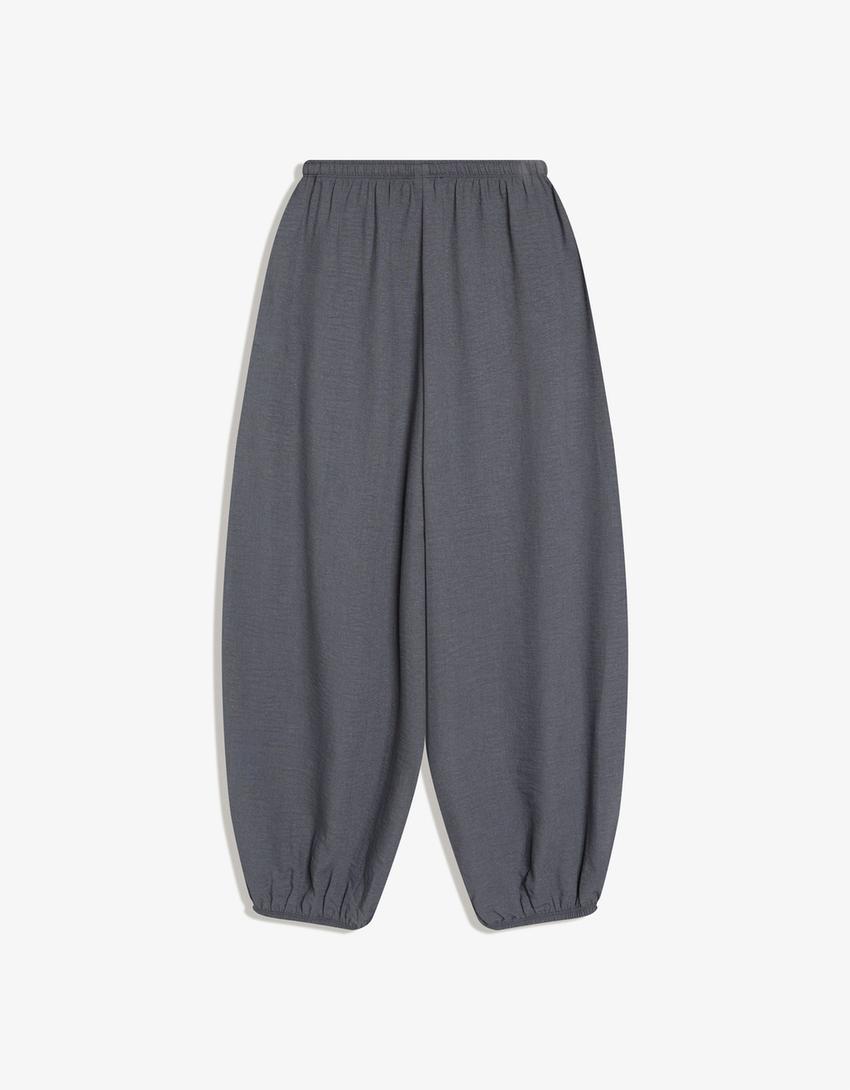 Rustic sarouel trousers-Dark grey