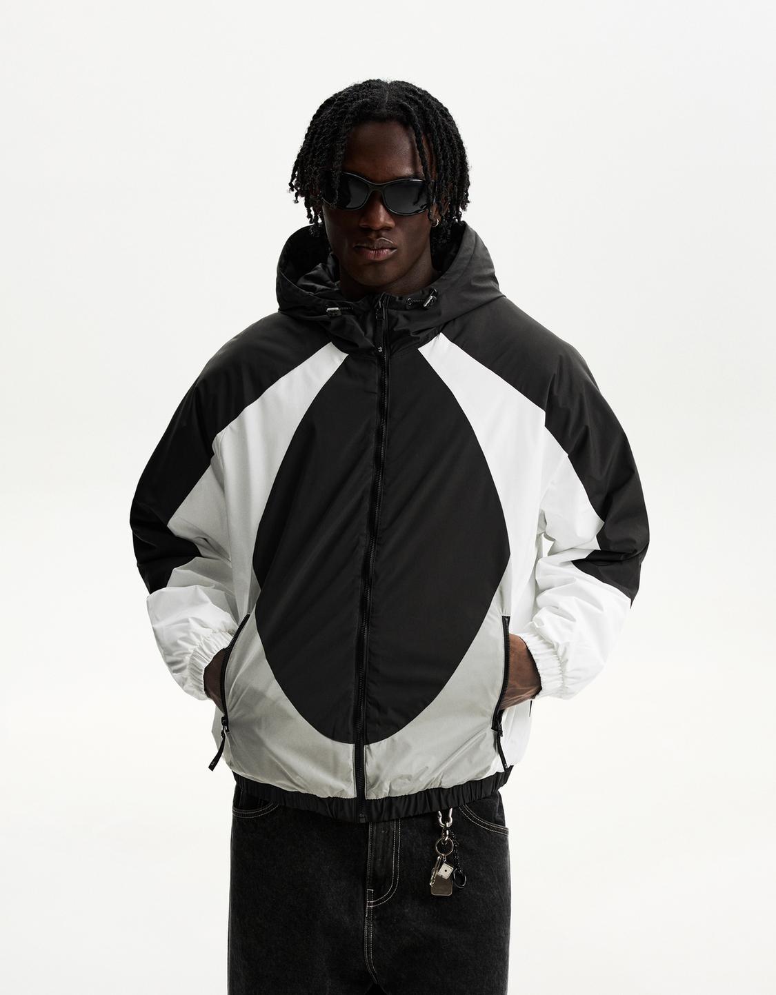 جاكيت منفوخ بكتل لونية