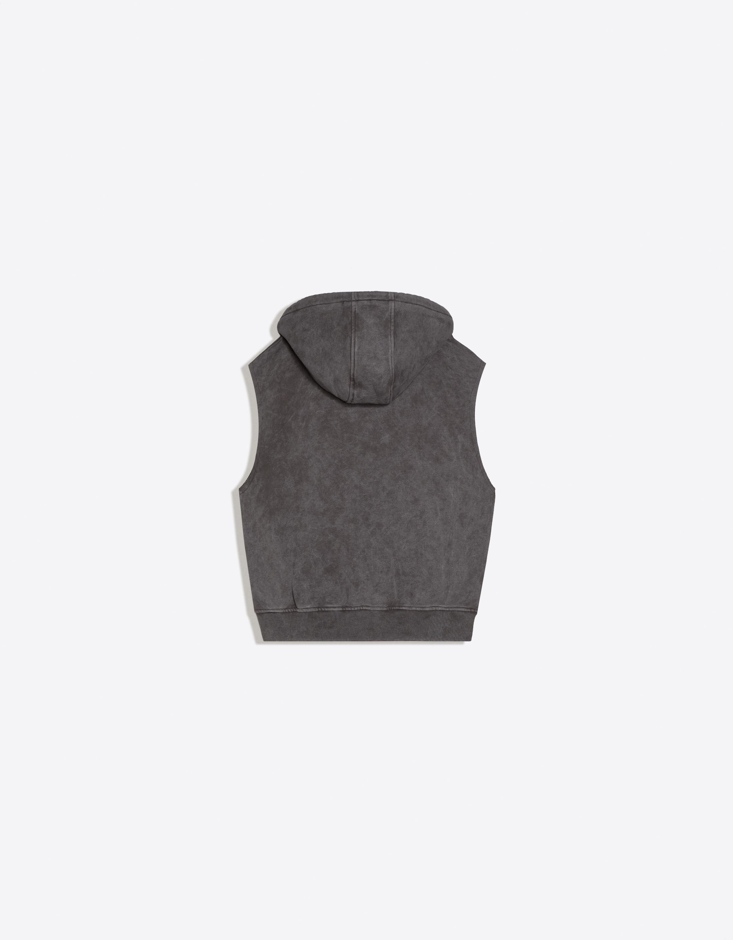 Hooded washed effect gilet — Dark grey