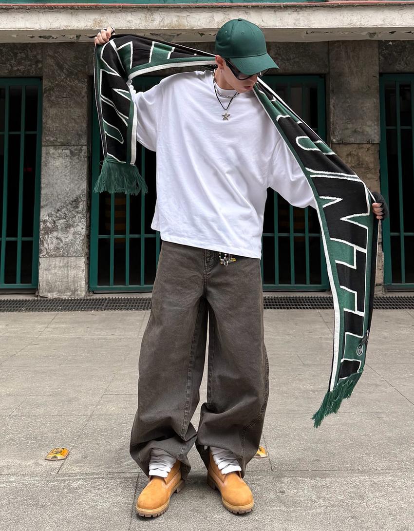 Desenli spor atkı-Yeşil