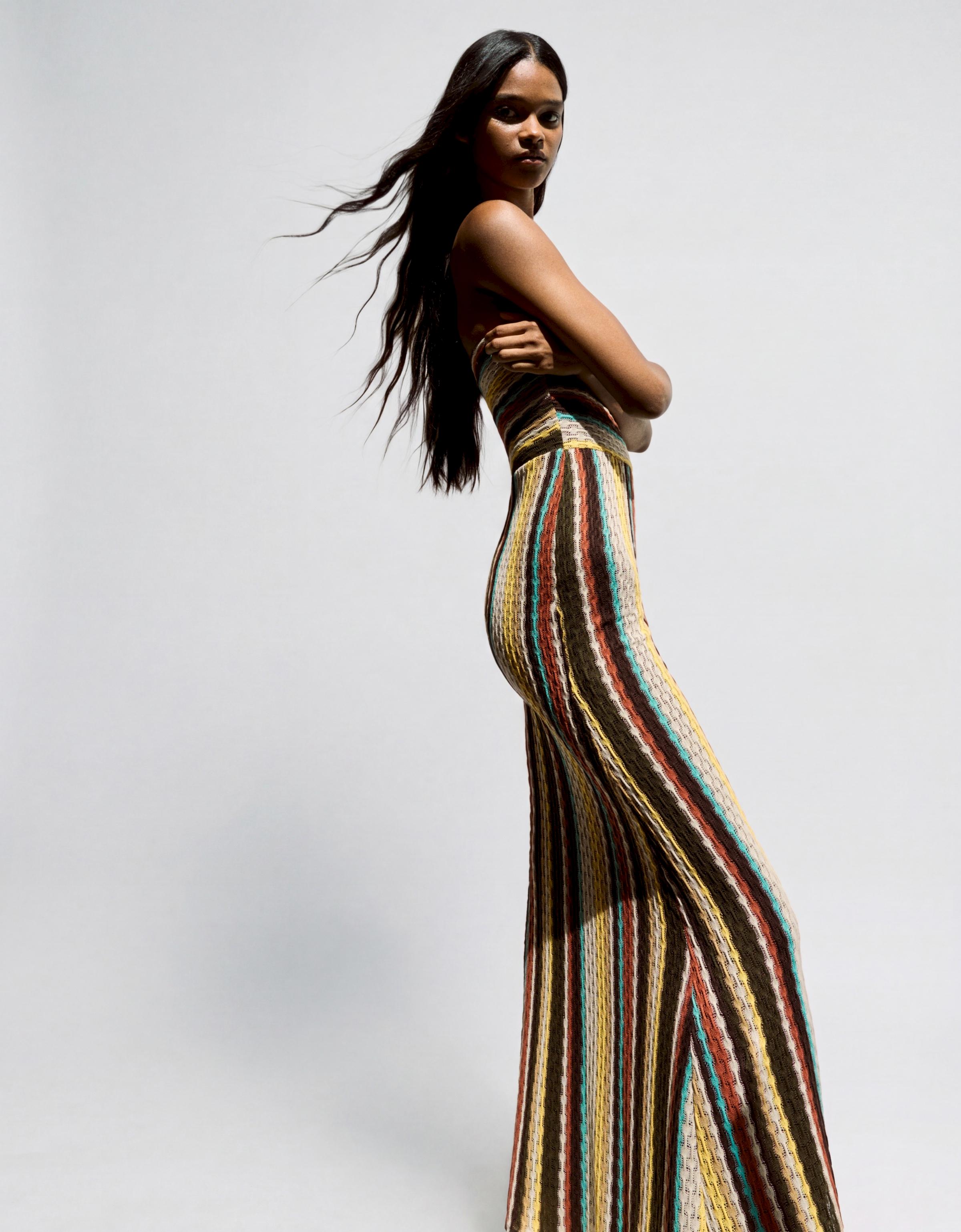 Bandeau midi dress — Brown