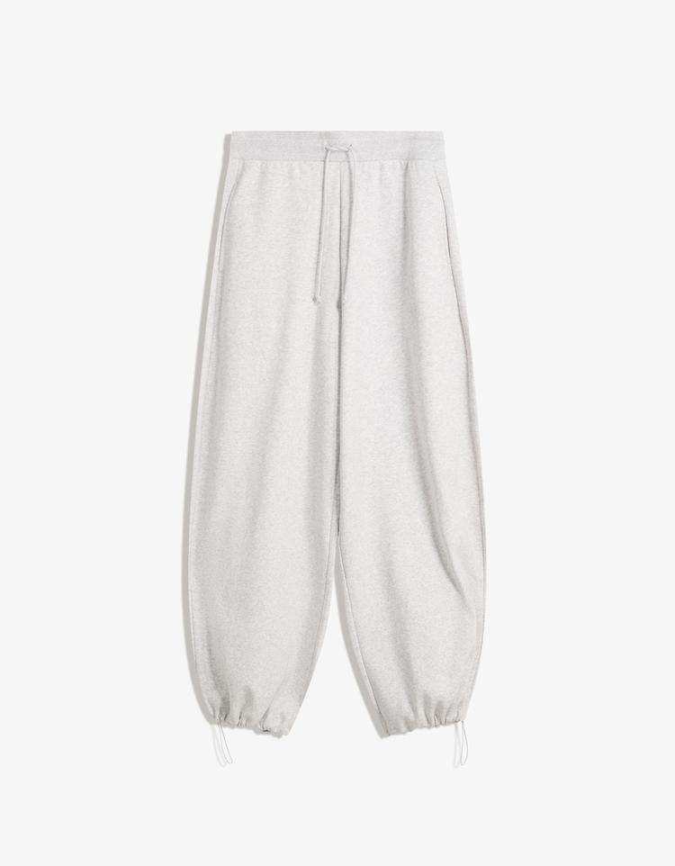 Plush barrel trousers with stoppers