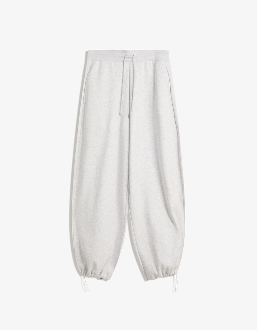 Pantalón felpa barrel stoppers-Gris-3