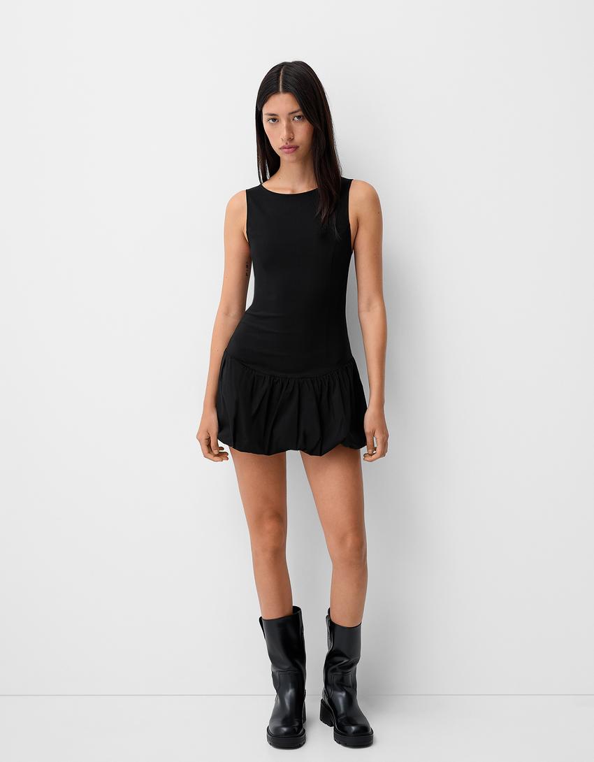 Track sole mid-calf flat ankle boots-BLACK-1