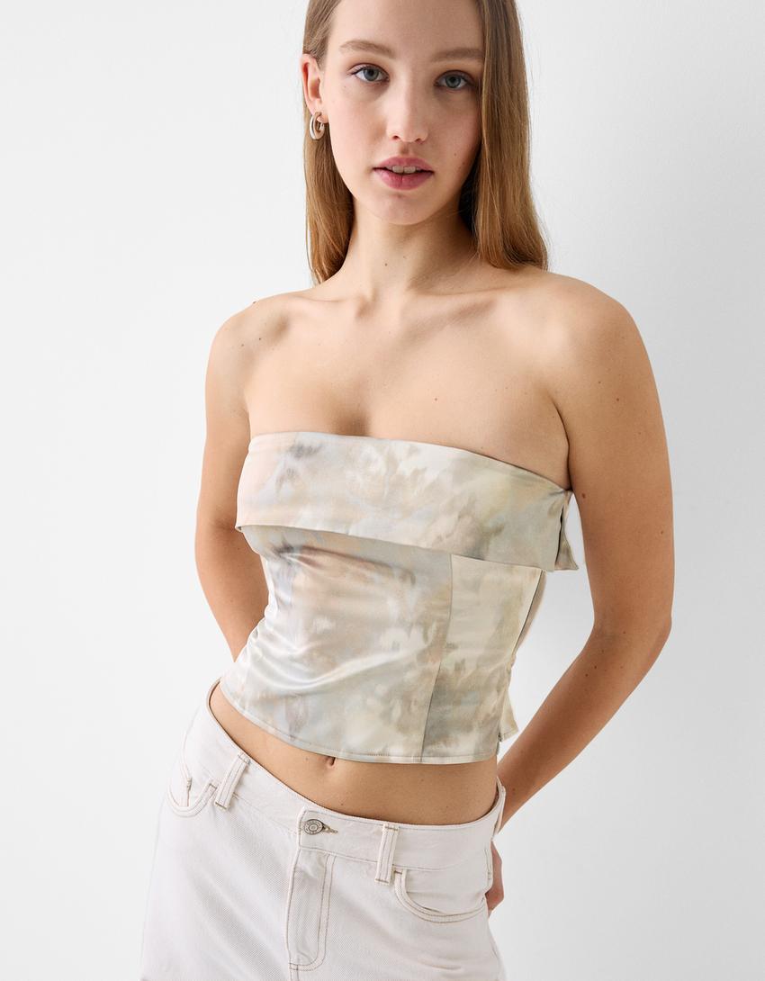 قميص كريب بطبعة وأكمام طويلة-متعدد الألوان-2