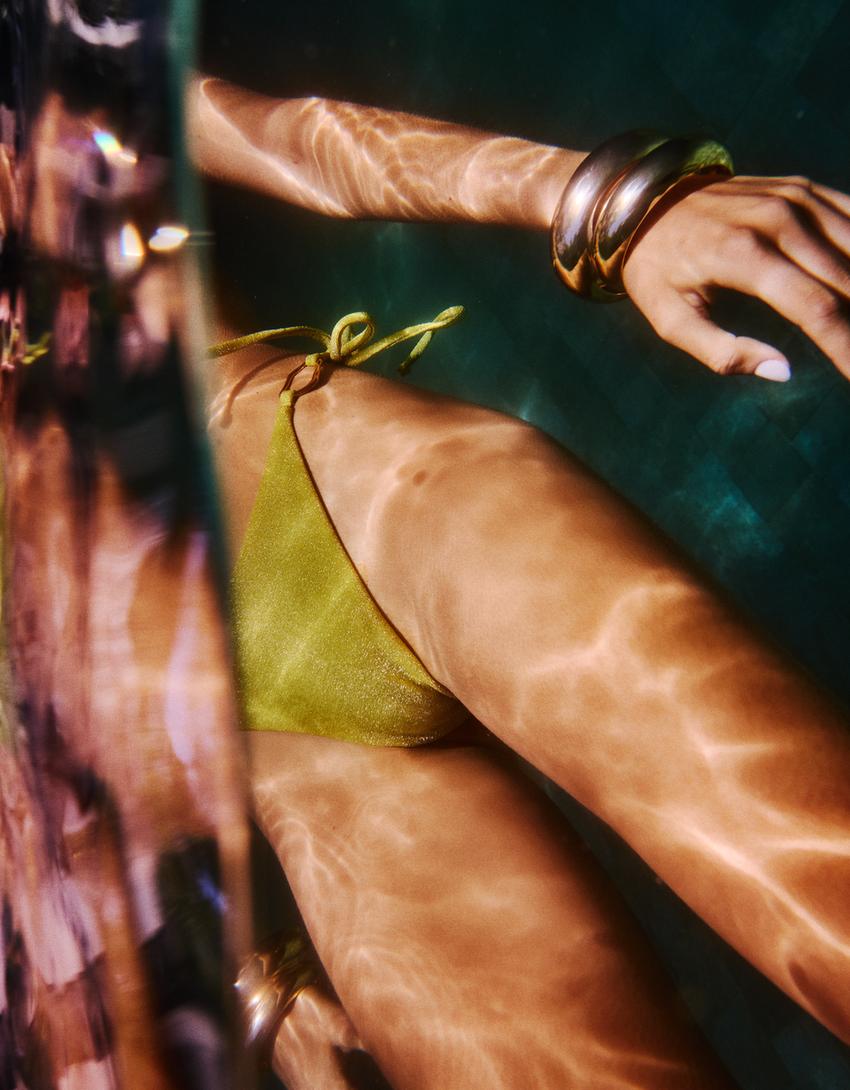 Slip brasiliano con fiocco-Lime