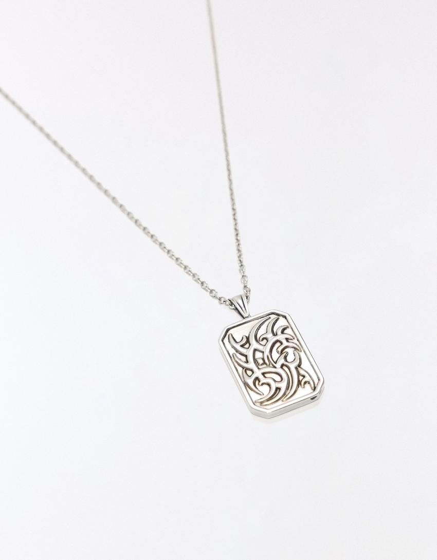 Collar colgante acero-Plata