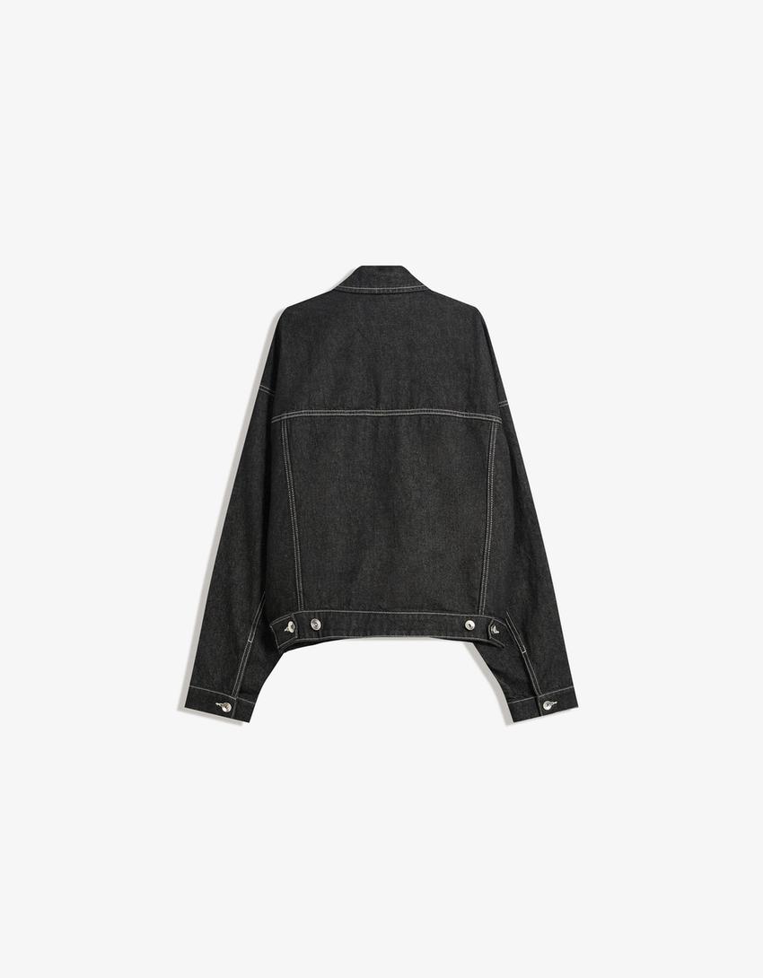 Cazadora denim trucker-Negro-4
