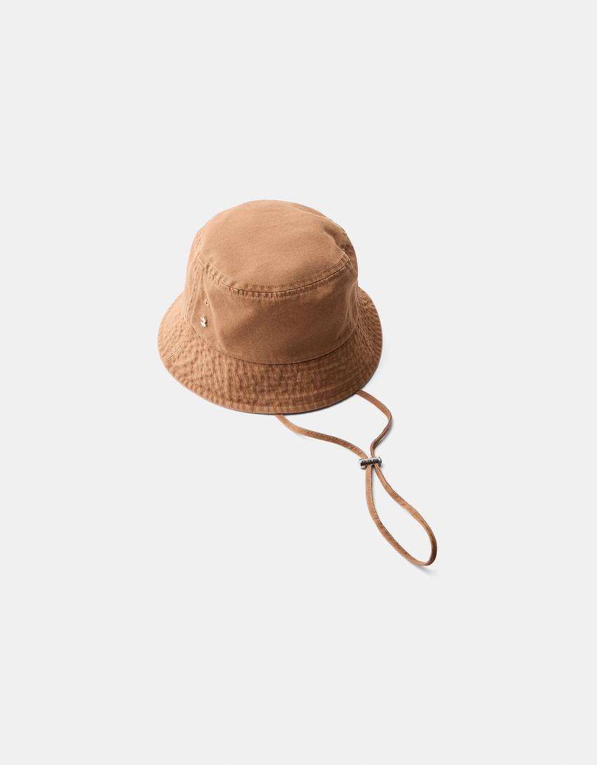Faded-effect bucket hat-Brown-4