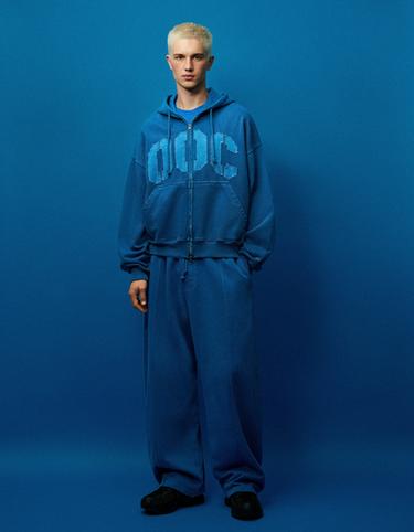 Hood sweatshirt with OUT OF CORE patch — Blue 4