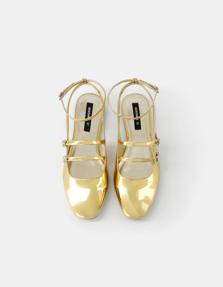 Ballerines type Mary Jane boucles-Or-5