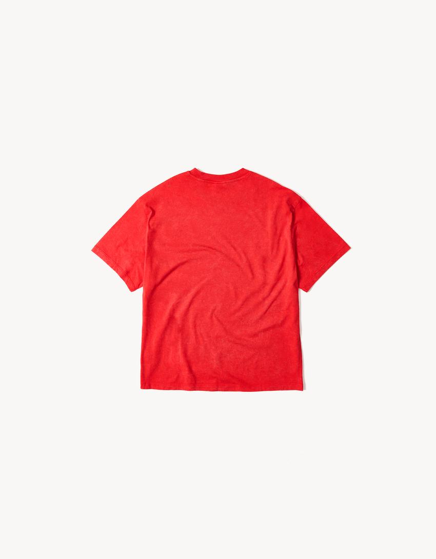 Camiseta relaxed fit ARIES X BERSHKA-Rojo