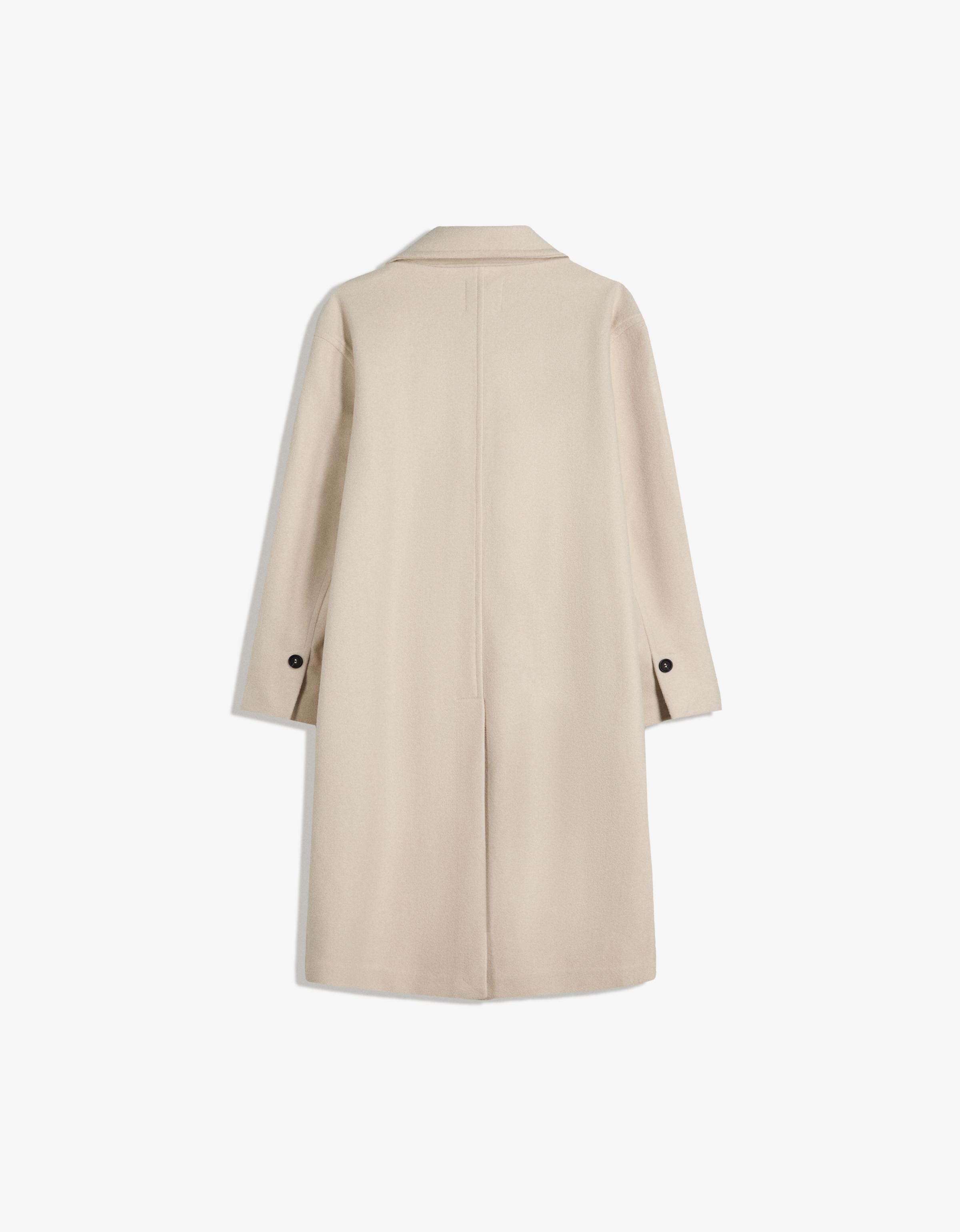 Soft-touch long coat — Sand