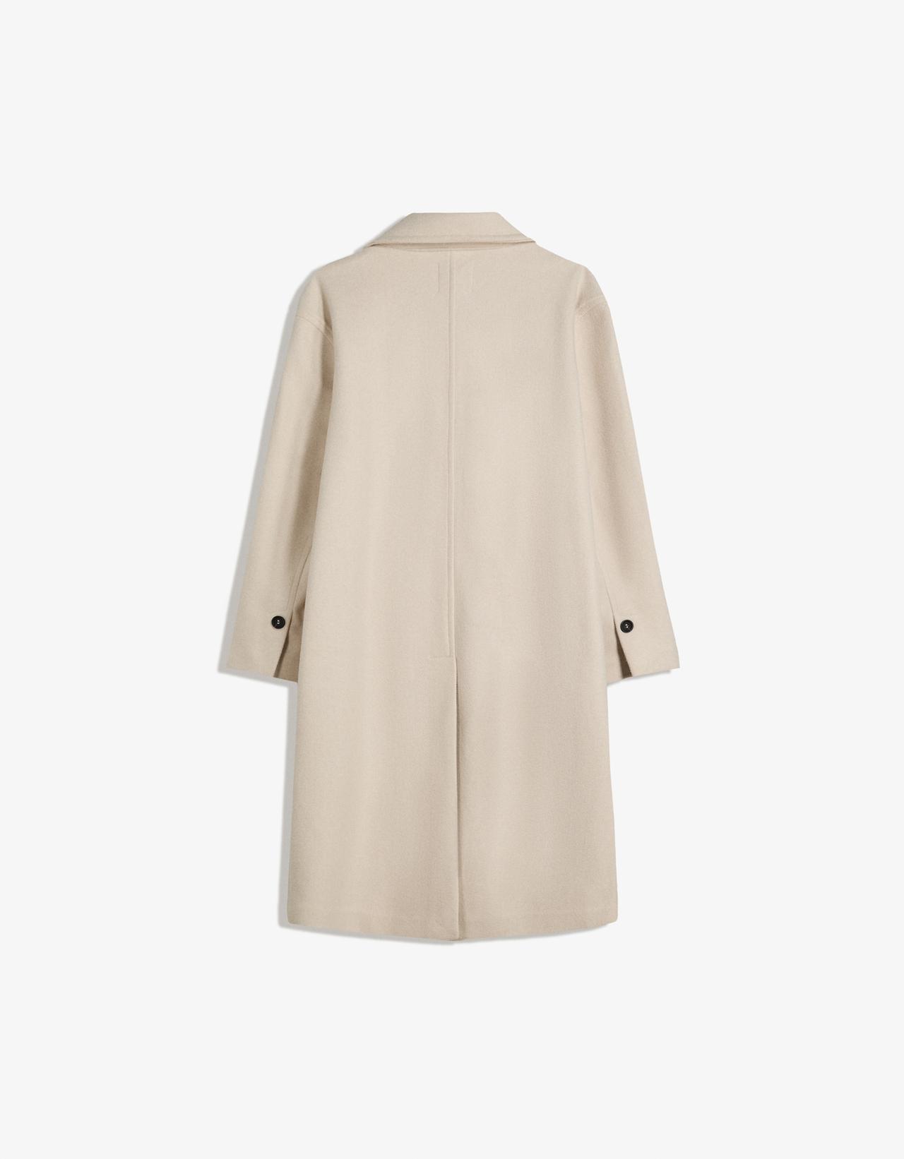 Soft-touch long coat — Sand
