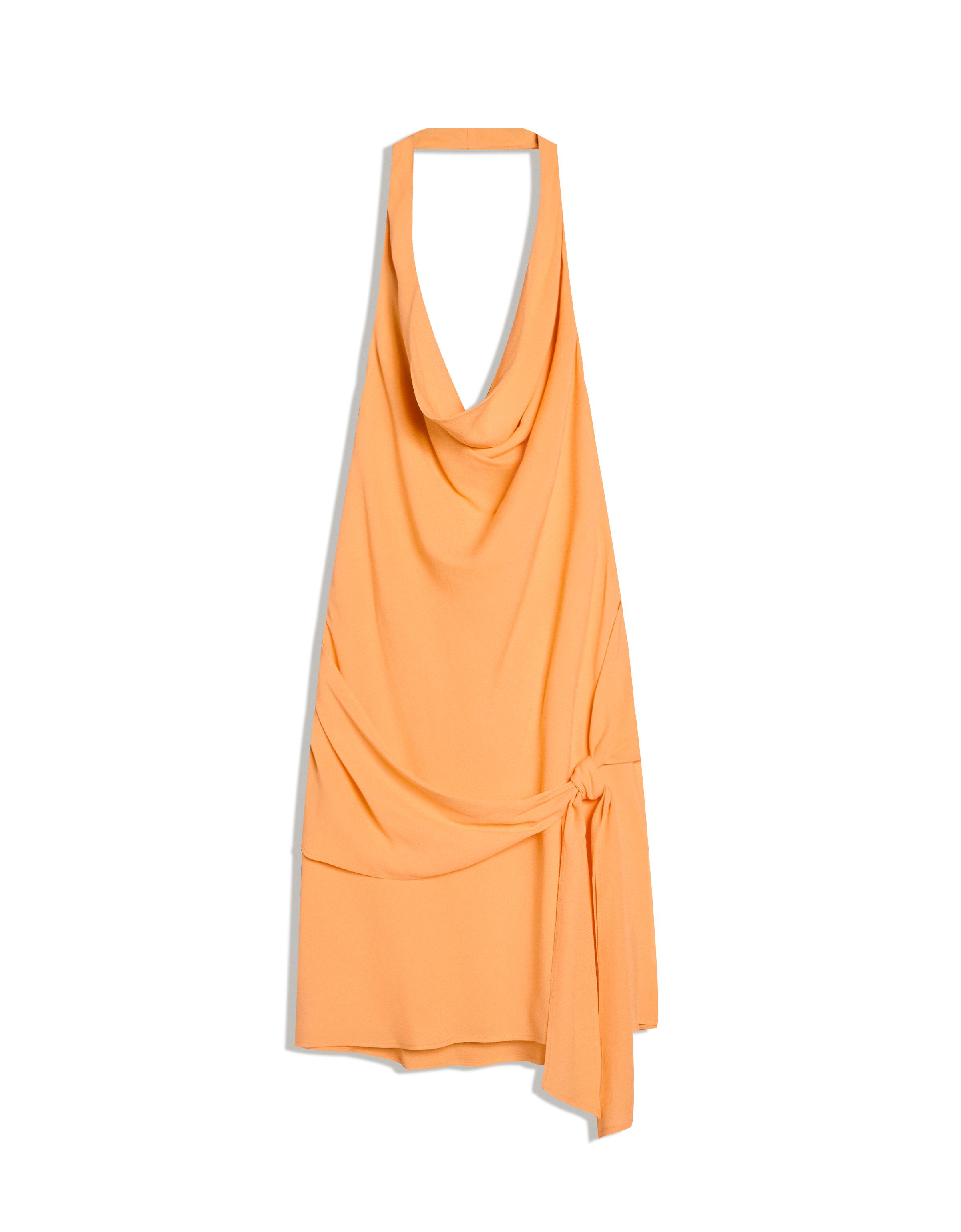 Draped mini dress — Orange