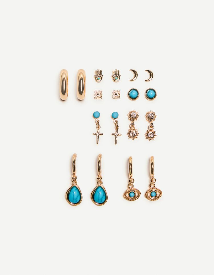 9-pack of boho earrings