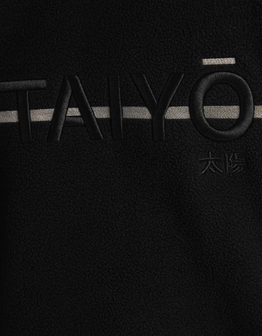 Sweat polaire brodé-Noir-5