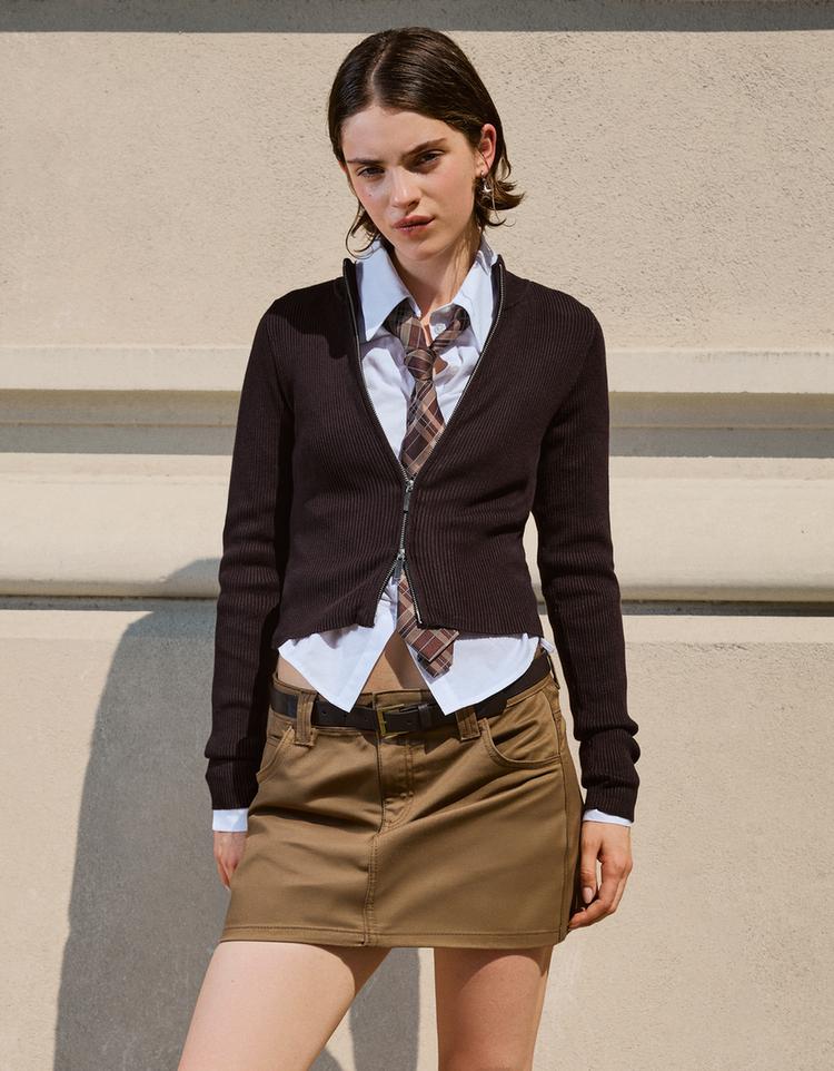 Belted mini skirt