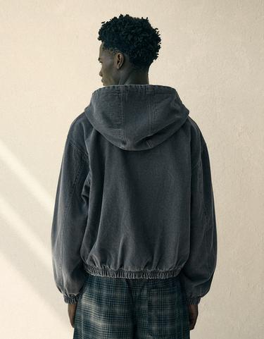 Reversible hooded zip-up jacket — Dark grey 2