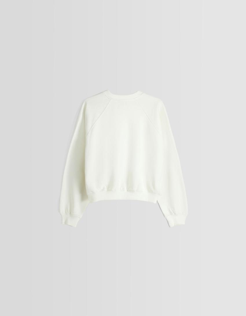 Raglan sleeve sweatshirt-Beige-5