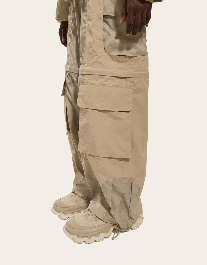 Sapatilhas RAL7000STUDIO x Bershka detalhe cordões-Areia-2