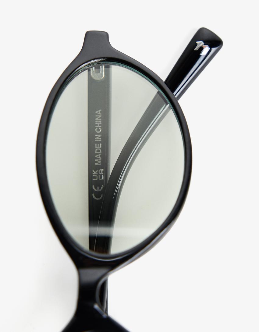 Okulary z niebieskim filtrem-Czarny