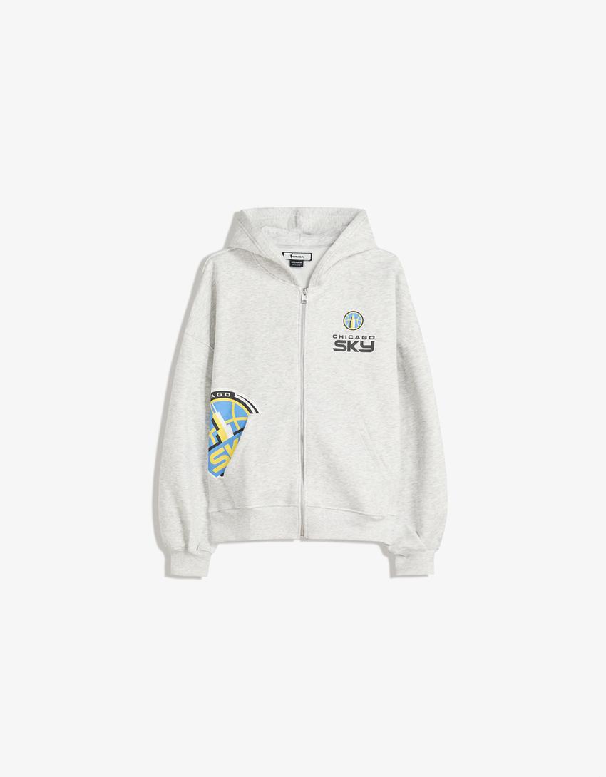 Sweat zippé WNBA à capuche-Gris