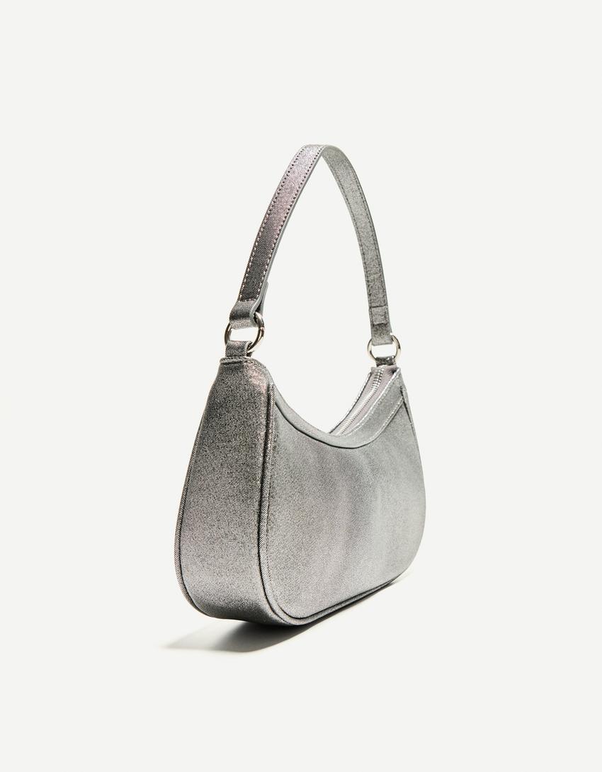 Shiny-effect mini bag-Black