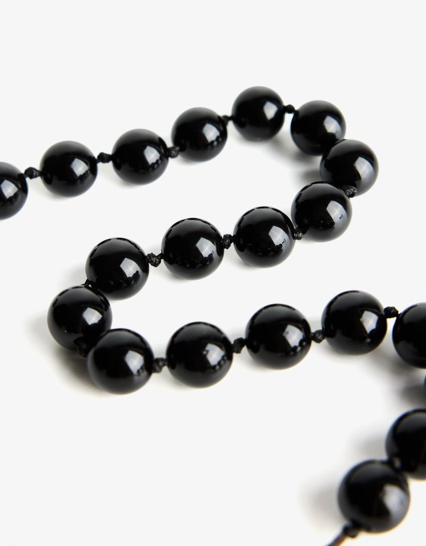 Colar de bolas-Preto-1