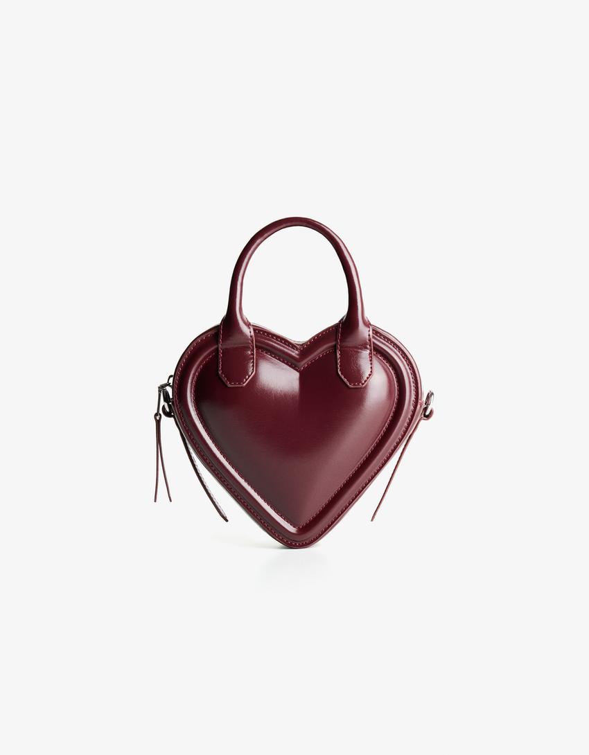 Heart mini bag-Burgundy-2