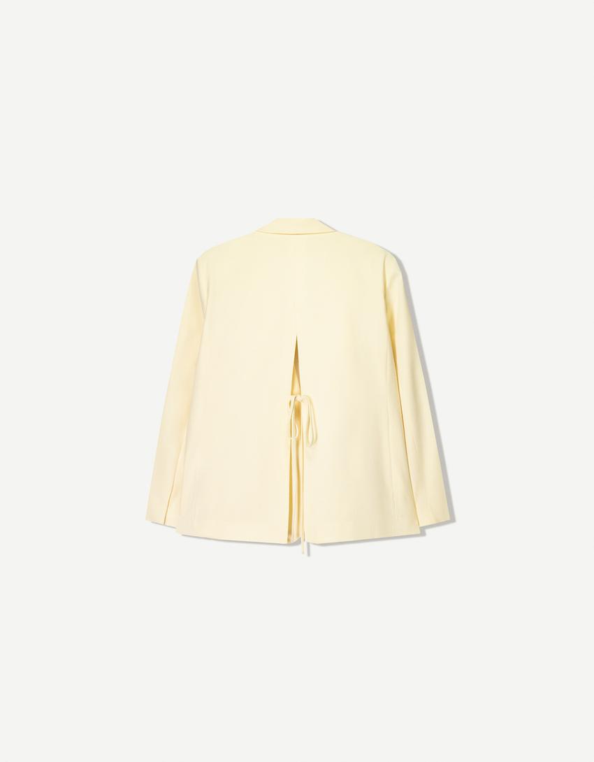 Blazer mit Bändern auf dem Rücken-Gelb-5