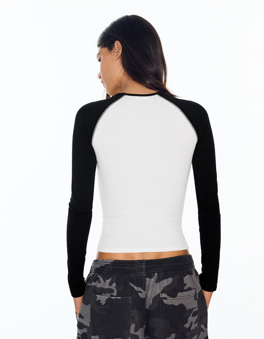 Long sleeve raglan T-shirt-Black