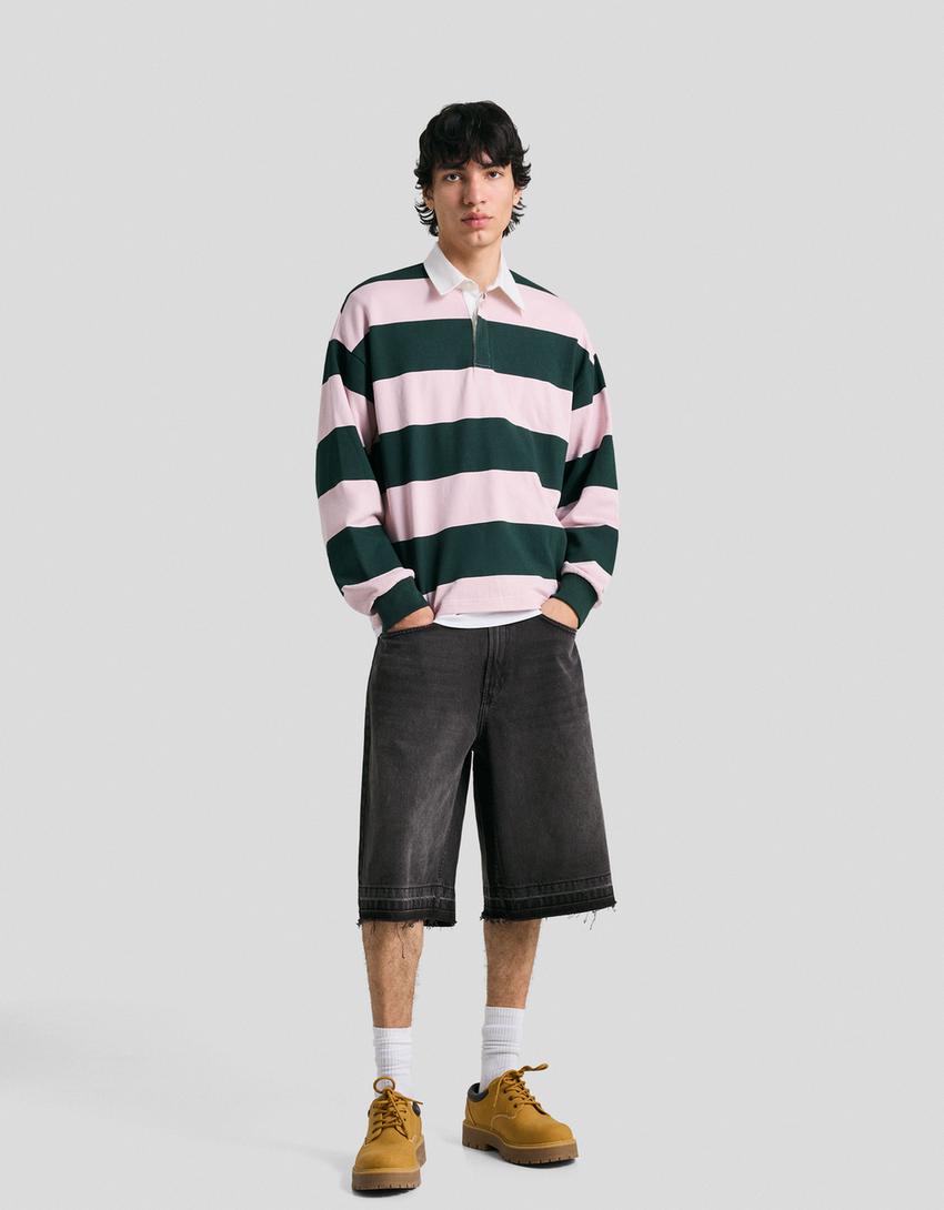 Baggy Bermuda shorts-Black