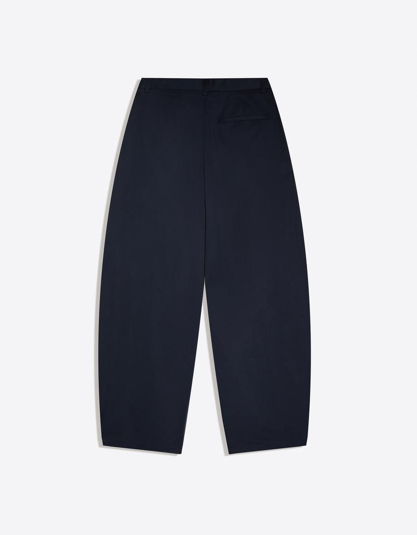 Pantalon barrel tailoring-Marine