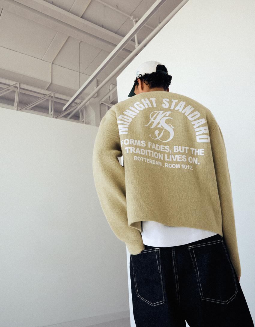 Camisola em jacquard com estampado