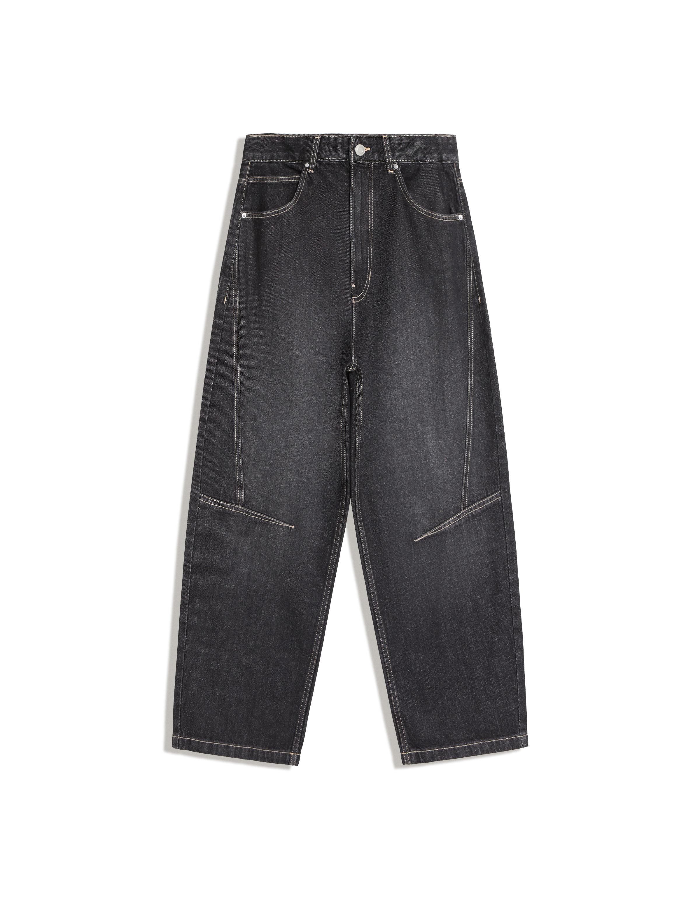 Balloon jeans with seam detail — Navy