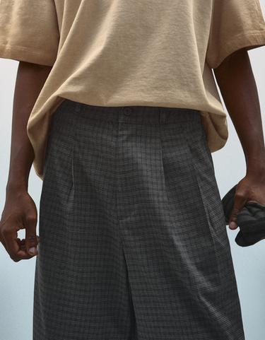 Megabaggy check Bermuda shorts — Grey 4