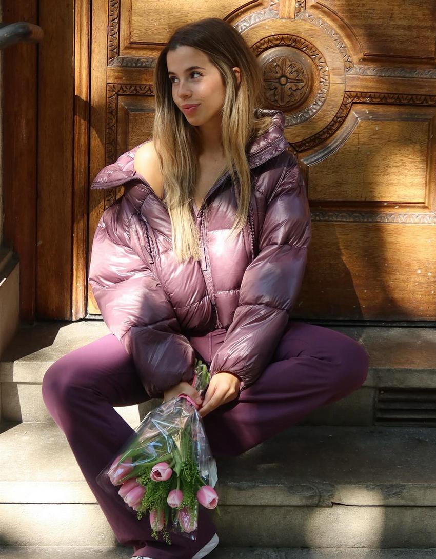 Cazadora puffy  water repellent-Morado