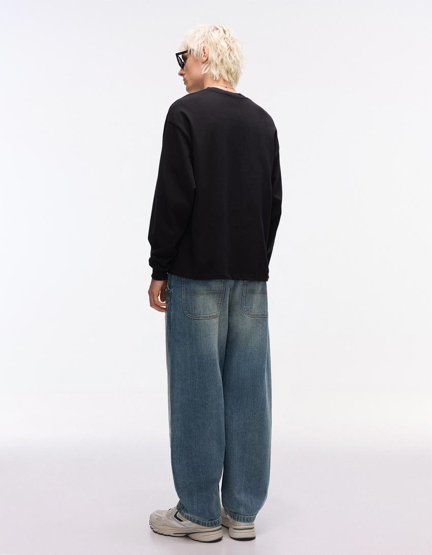 Jeans skater-Azzurro Lavato