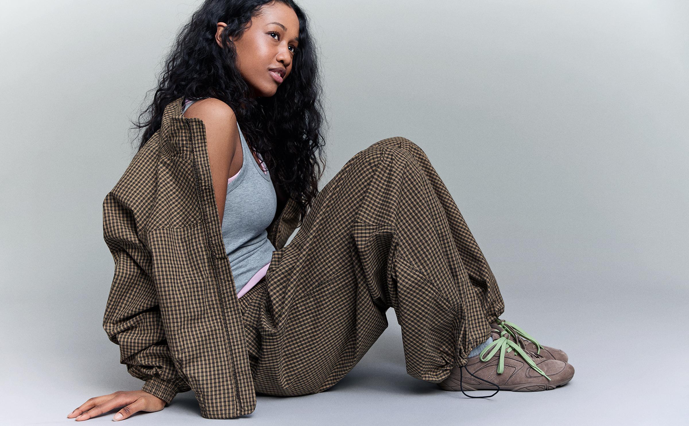 Kareli paraşüt pantolon - Görsel 32