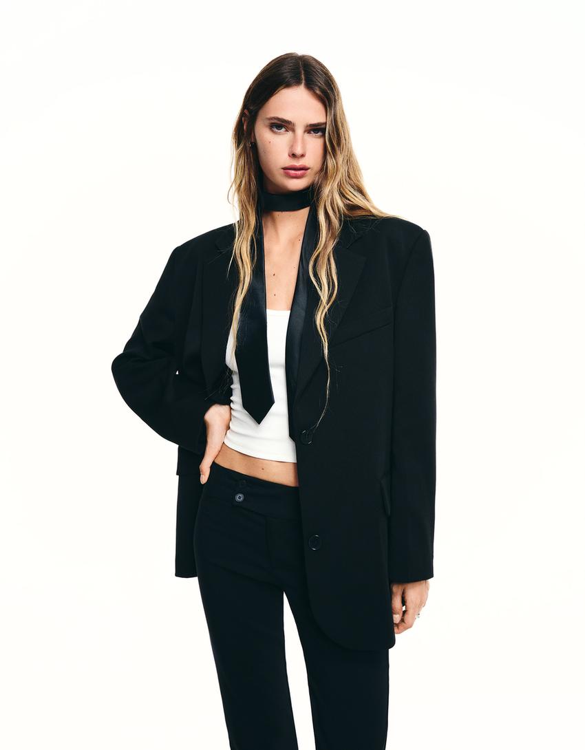 Lagani sako oversize kroja-Crna-2