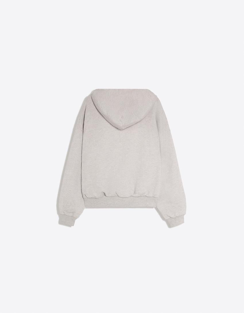 ZOO YORK X BERSHKA çift taraflı kapüşonlu sweatshirt-Gri