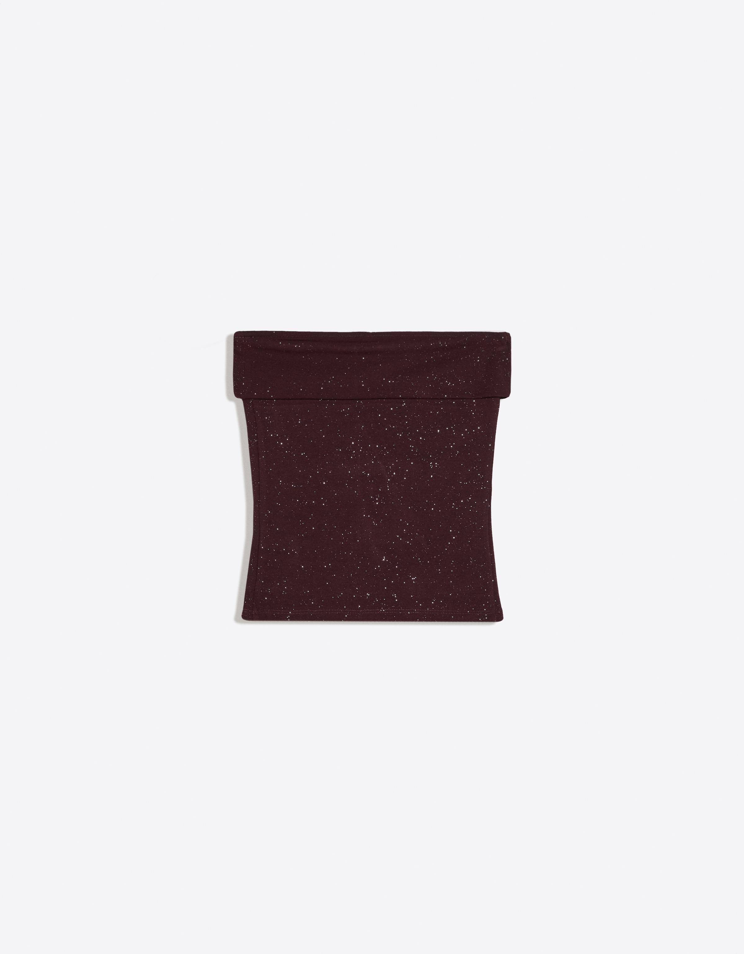 Shimmery bandeau top — Burgundy